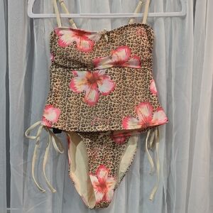 NWT SeaMolly Leopard Floral Print Bikini Set